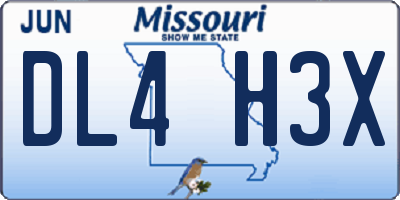 MO license plate DL4H3X