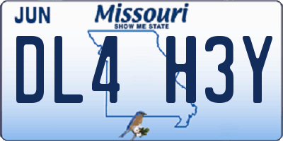 MO license plate DL4H3Y