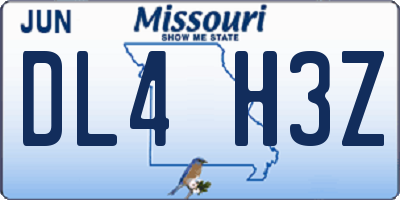 MO license plate DL4H3Z