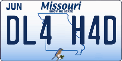 MO license plate DL4H4D