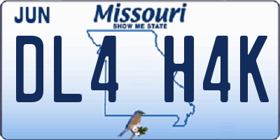 MO license plate DL4H4K