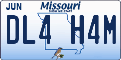 MO license plate DL4H4M