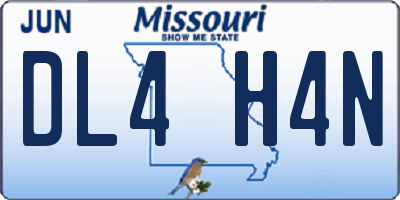 MO license plate DL4H4N