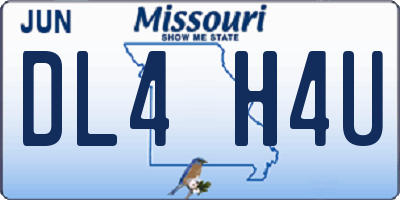 MO license plate DL4H4U