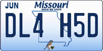 MO license plate DL4H5D
