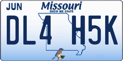 MO license plate DL4H5K