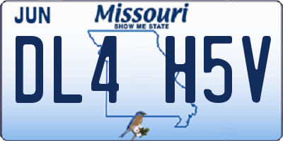 MO license plate DL4H5V