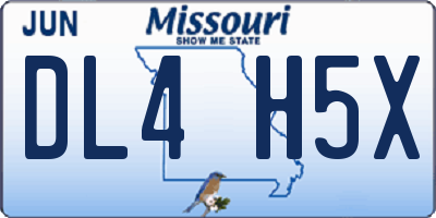 MO license plate DL4H5X