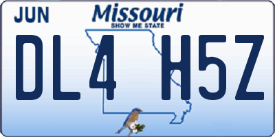 MO license plate DL4H5Z