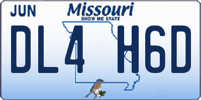 MO license plate DL4H6D