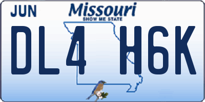 MO license plate DL4H6K