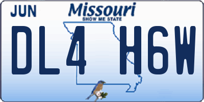 MO license plate DL4H6W