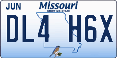 MO license plate DL4H6X