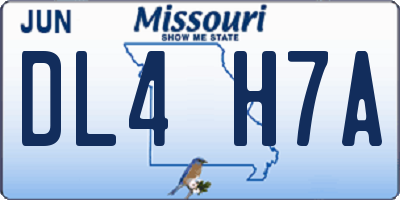 MO license plate DL4H7A