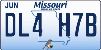 MO license plate DL4H7B