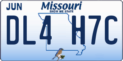 MO license plate DL4H7C