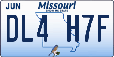 MO license plate DL4H7F
