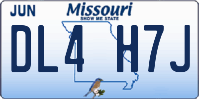 MO license plate DL4H7J