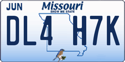 MO license plate DL4H7K