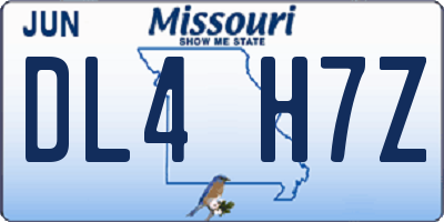 MO license plate DL4H7Z