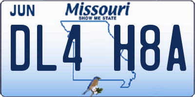 MO license plate DL4H8A