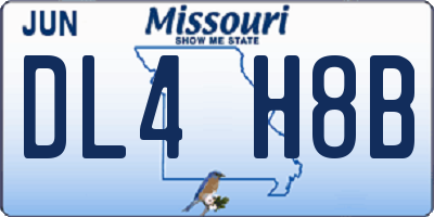 MO license plate DL4H8B