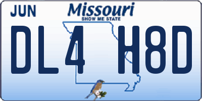 MO license plate DL4H8D