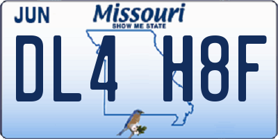 MO license plate DL4H8F