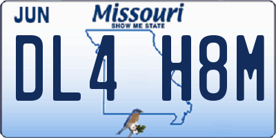 MO license plate DL4H8M