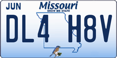 MO license plate DL4H8V