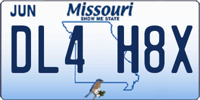 MO license plate DL4H8X
