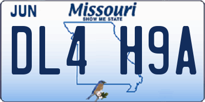 MO license plate DL4H9A