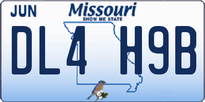 MO license plate DL4H9B