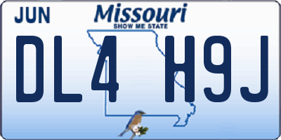 MO license plate DL4H9J