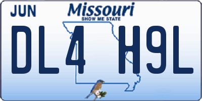 MO license plate DL4H9L