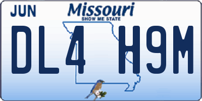 MO license plate DL4H9M