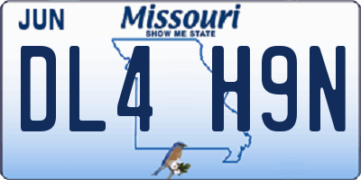 MO license plate DL4H9N