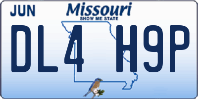 MO license plate DL4H9P
