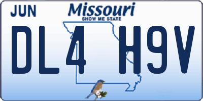MO license plate DL4H9V