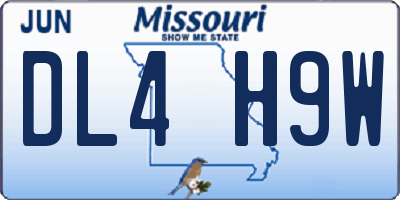 MO license plate DL4H9W