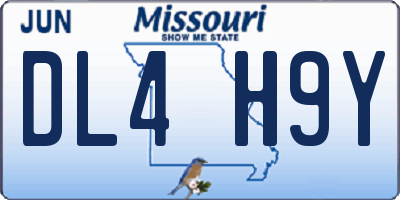 MO license plate DL4H9Y