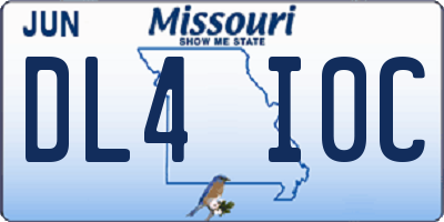 MO license plate DL4I0C