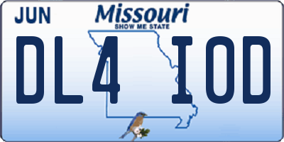 MO license plate DL4I0D
