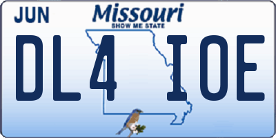 MO license plate DL4I0E