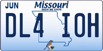 MO license plate DL4I0H