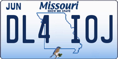 MO license plate DL4I0J