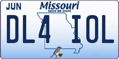 MO license plate DL4I0L