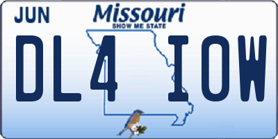 MO license plate DL4I0W