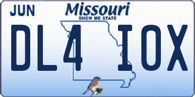 MO license plate DL4I0X