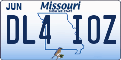 MO license plate DL4I0Z